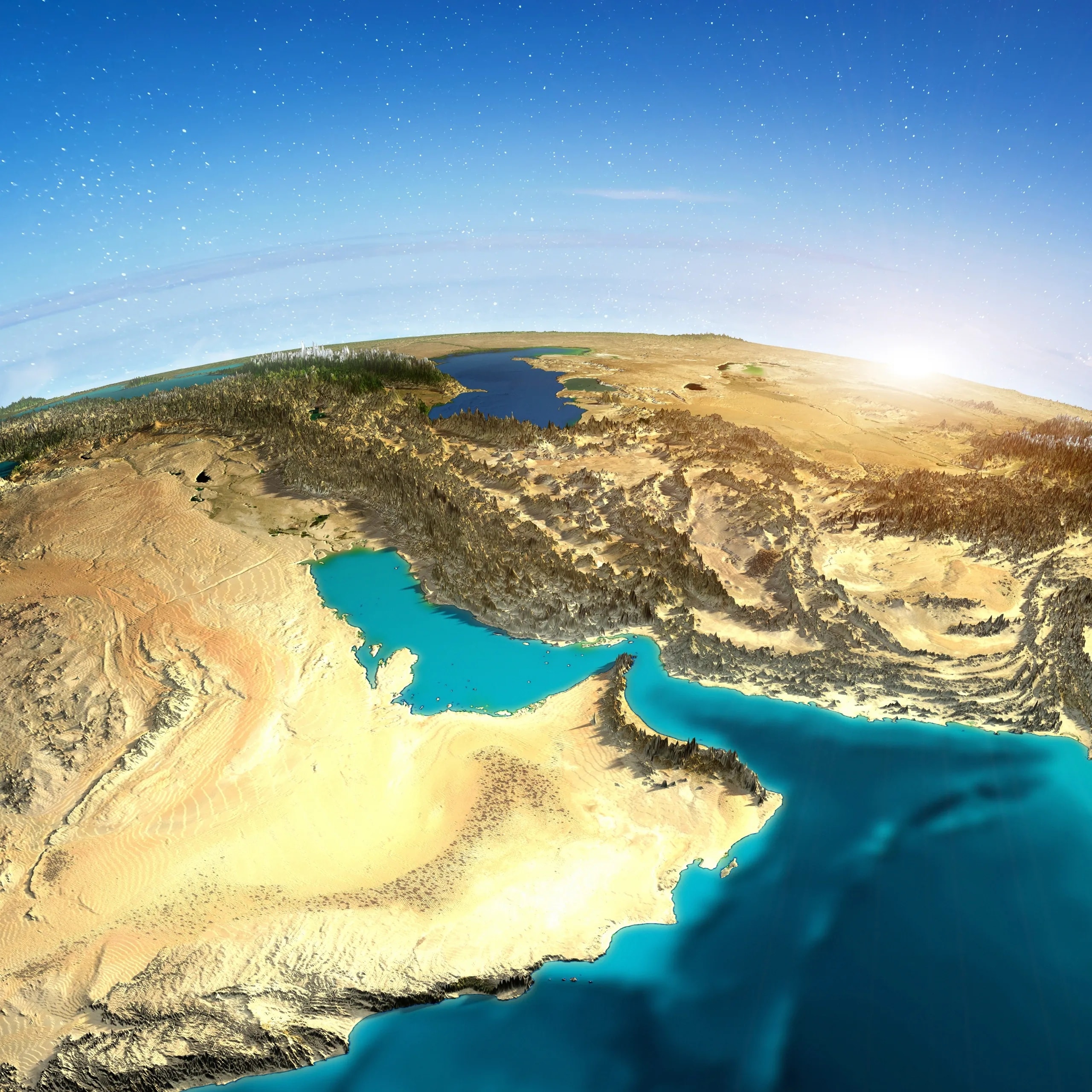 Map showing Oman's strategic location at the crossroads of Asia, Africa, and Europe